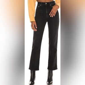 AGOLDE Pinch Waist High Rise Kick Flare Jeans Panoramic Black Size 25
